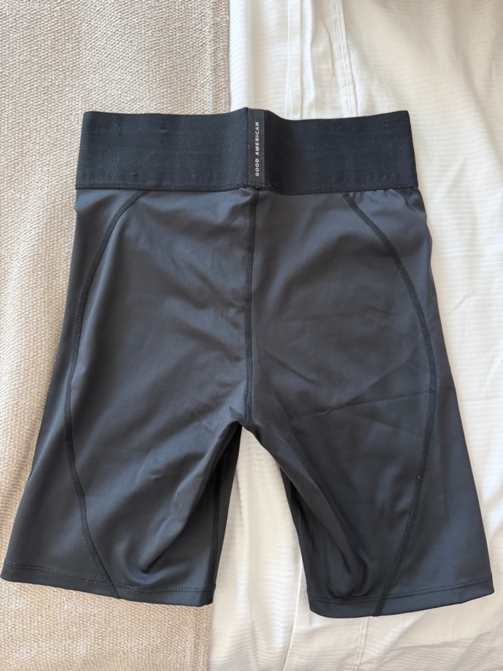 Good American Black High-Rise Biker Shorts